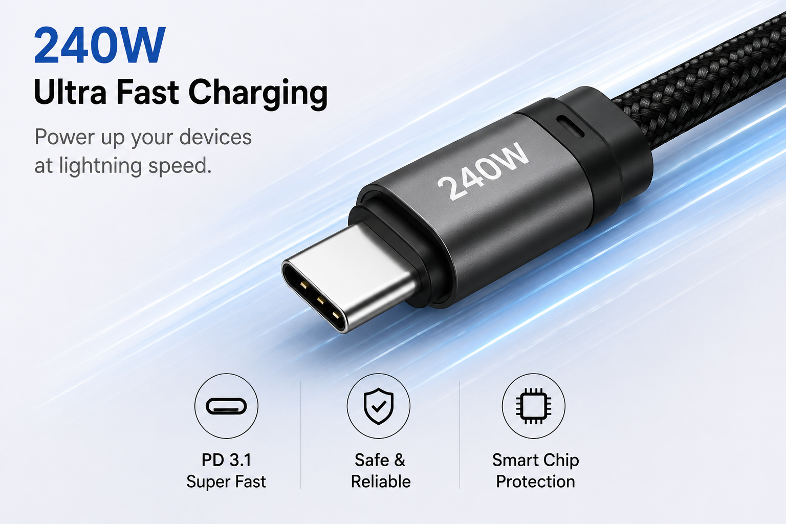 FlexStand 240W Fast Charging Cable