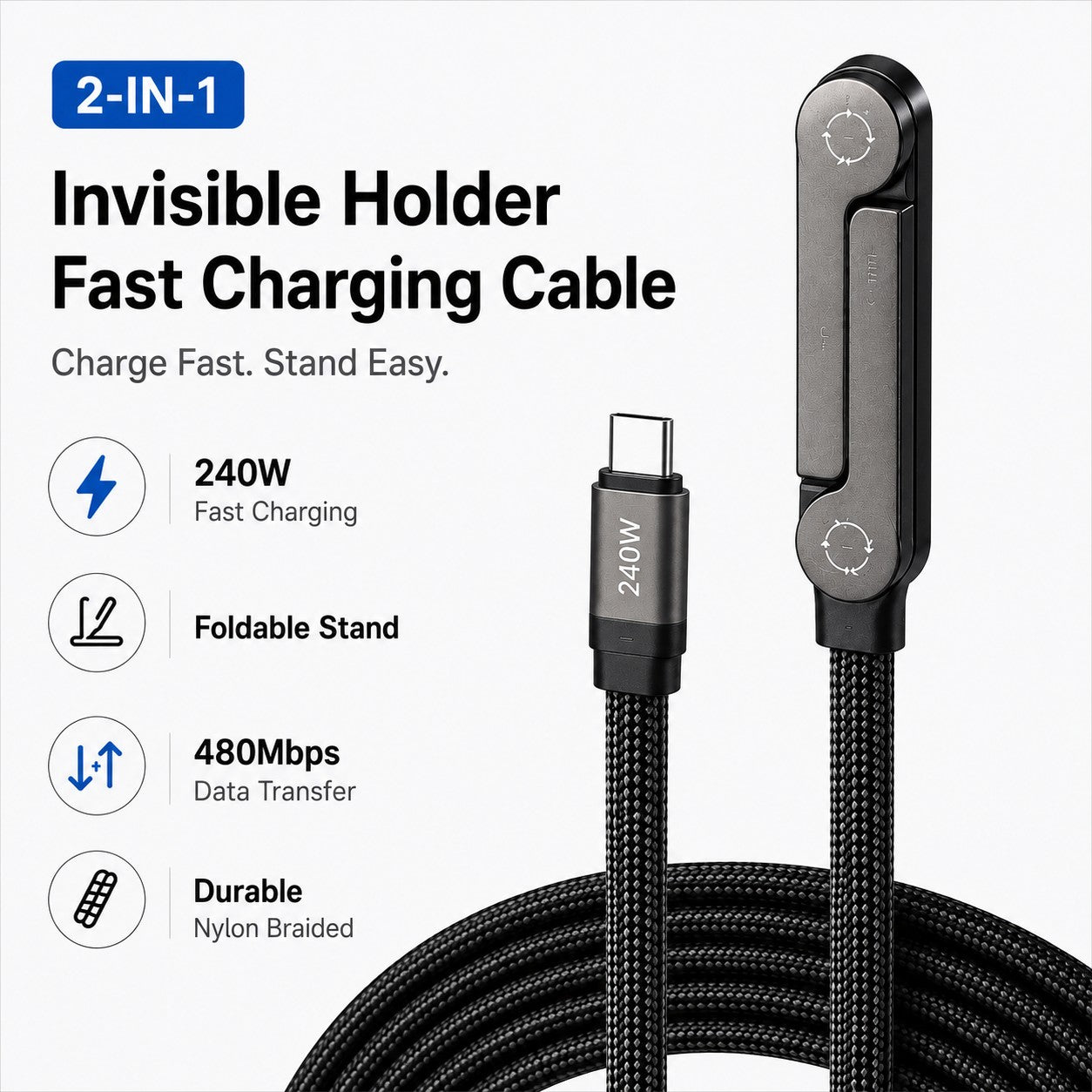 FlexStand 240W Fast Charging Cable