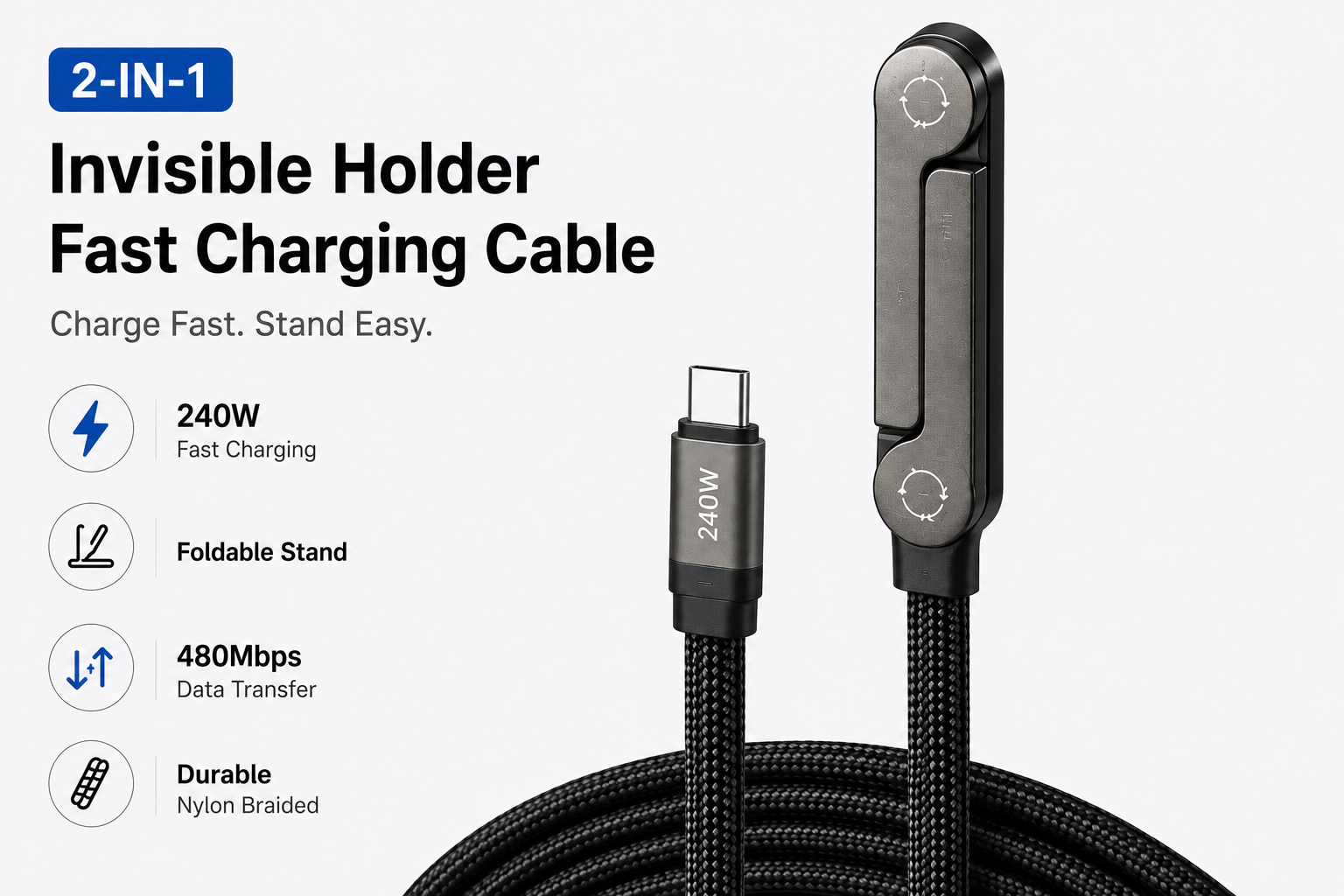 FlexStand 240W Fast Charging Cable