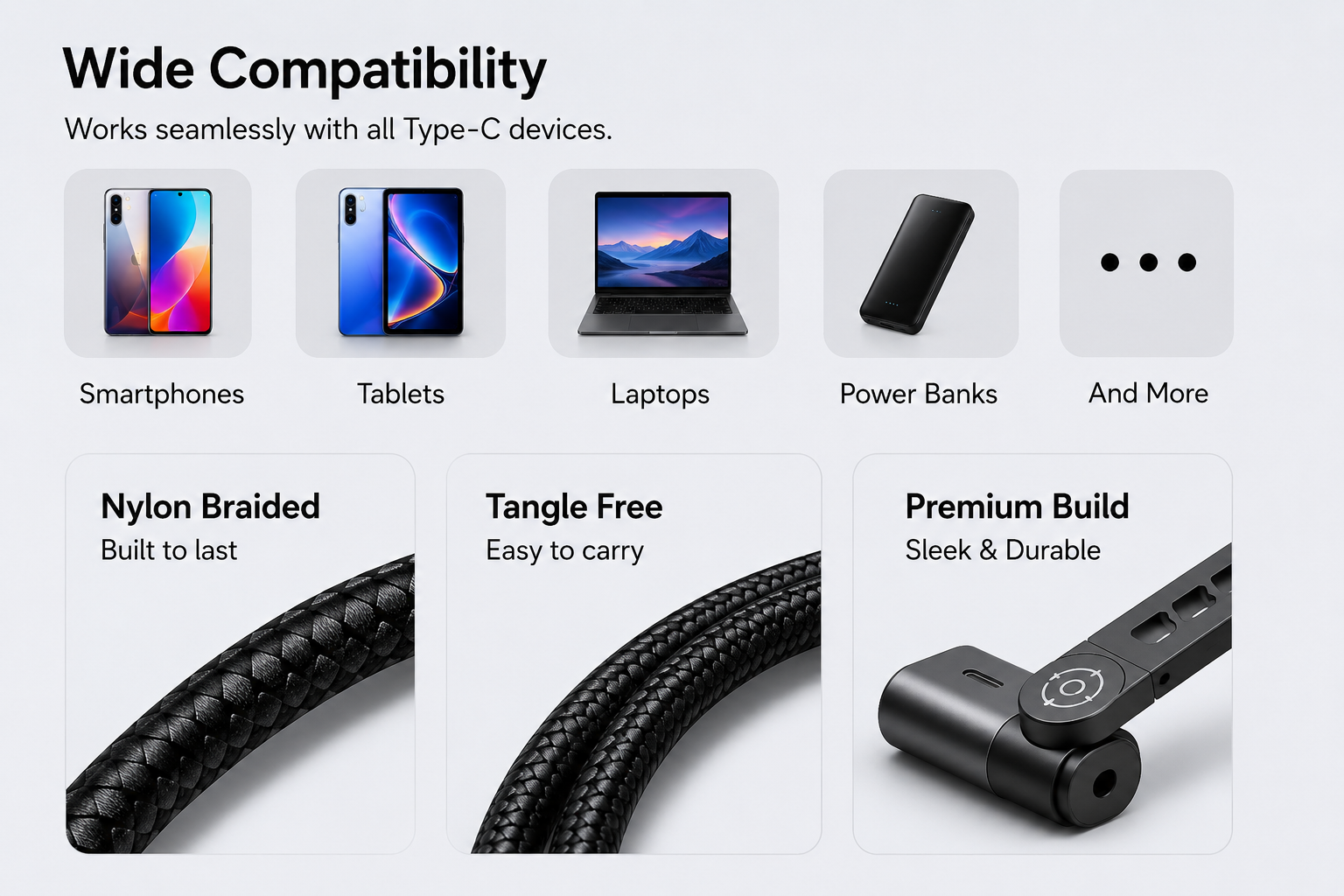 FlexStand 240W Fast Charging Cable